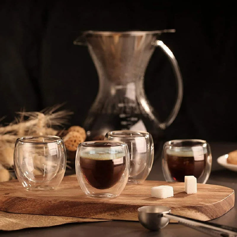 Double-Walled Glass Cup for Coffee and Tea