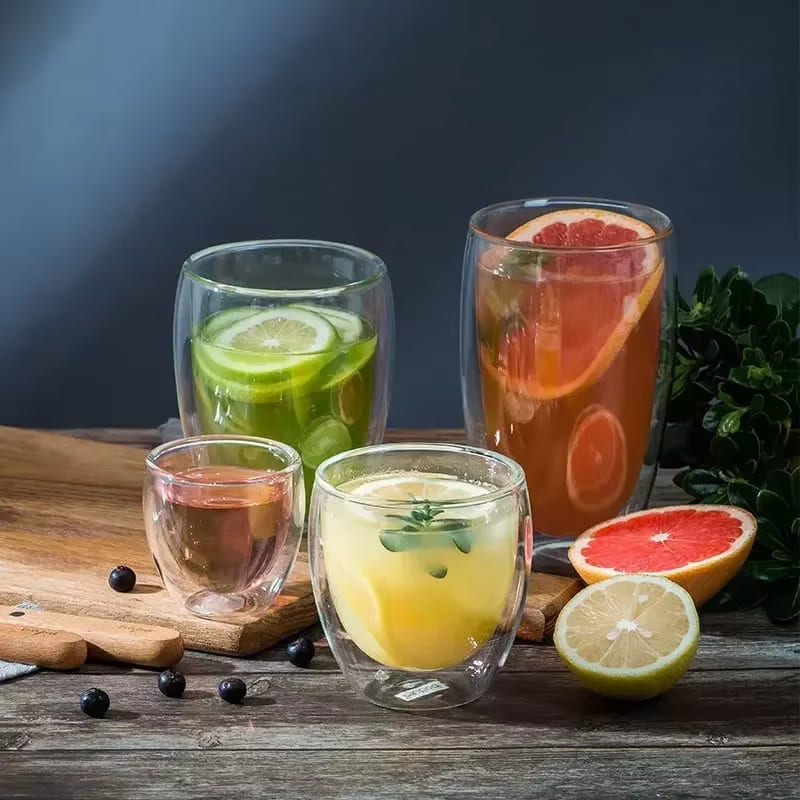 Double-Walled Glass Cup for Coffee and Tea