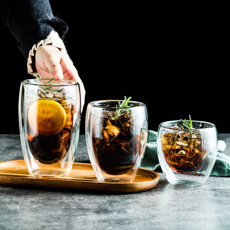 Double-Walled Glass Cup for Coffee and Tea