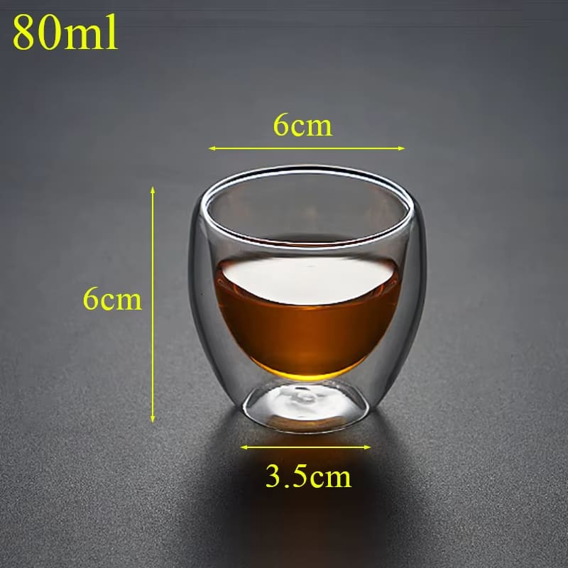 Double-Walled Glass Cup for Coffee and Tea