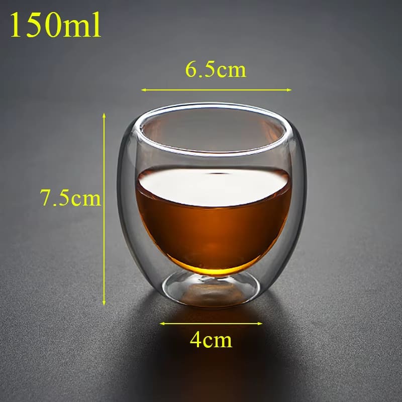 Double-Walled Glass Cup for Coffee and Tea
