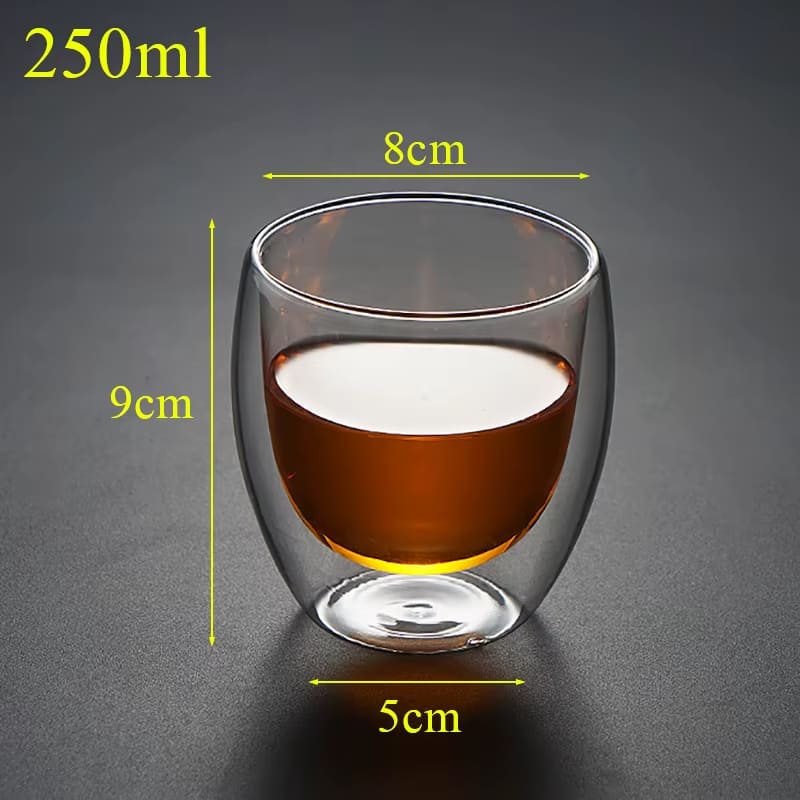 Double-Walled Glass Cup for Coffee and Tea