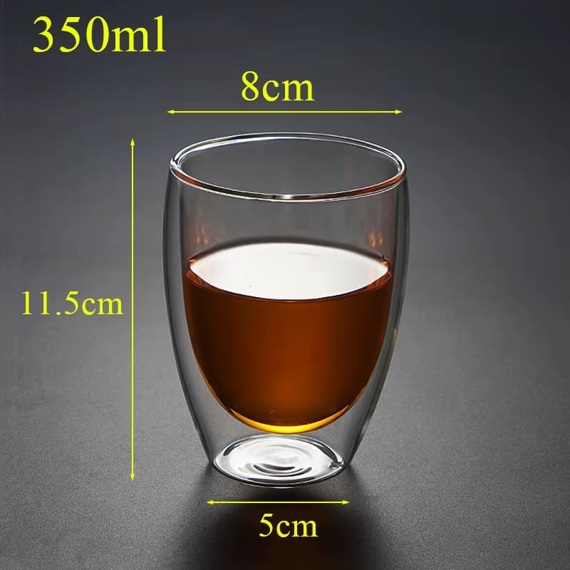 Double-Walled Glass Cup for Coffee and Tea