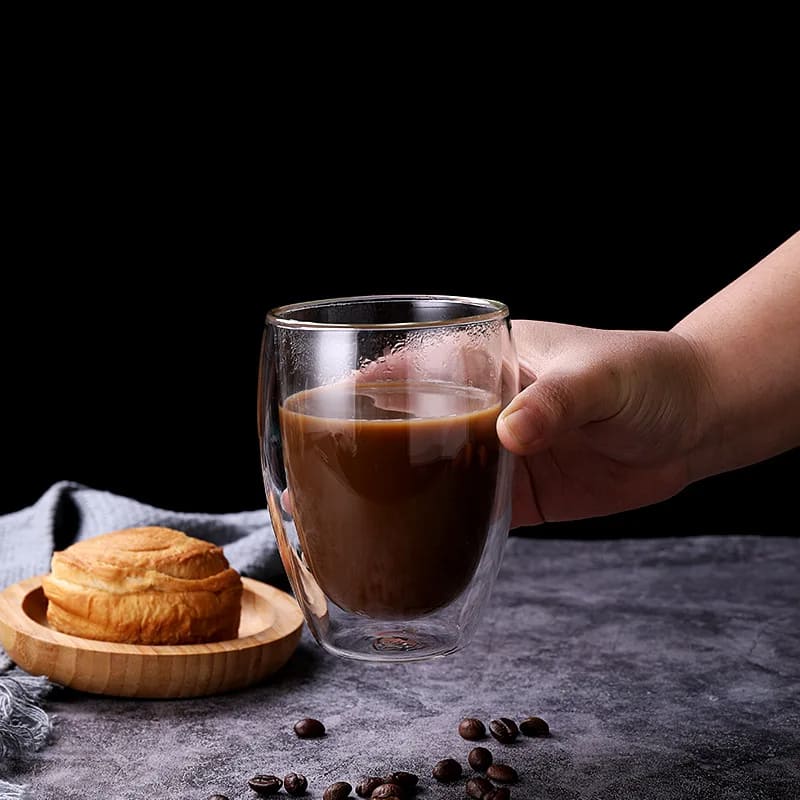 Double-Walled Glass Cup for Coffee and Tea