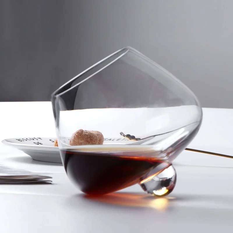 Crystal Whisky Glass with Rotating Belly for Home Bar