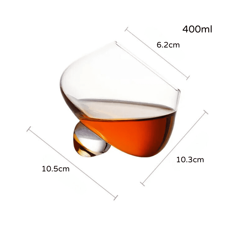 Crystal Whisky Glass with Rotating Belly for Home Bar
