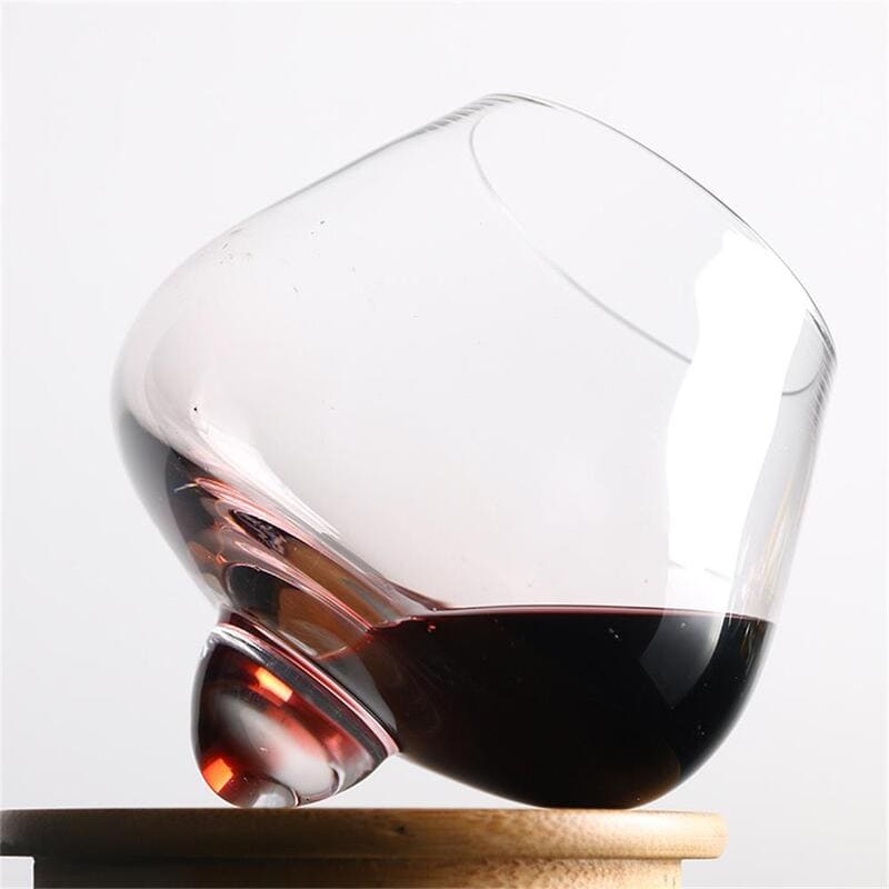 Crystal Whisky Glass with Rotating Belly for Home Bar