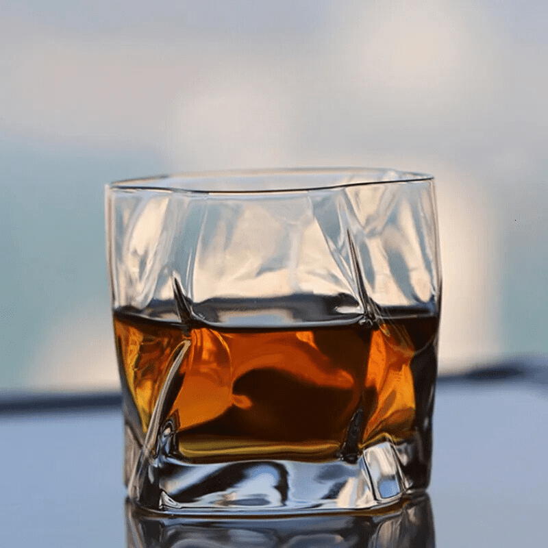 Irregular Crystal Glass Whiskey Cup for Home Bar