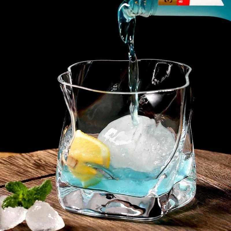 Irregular Crystal Glass Whiskey Cup for Home Bar