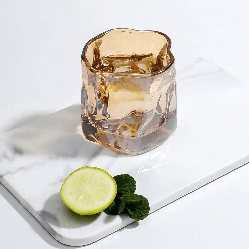 Irregular Crystal Glass Whiskey Cup for Home Bar