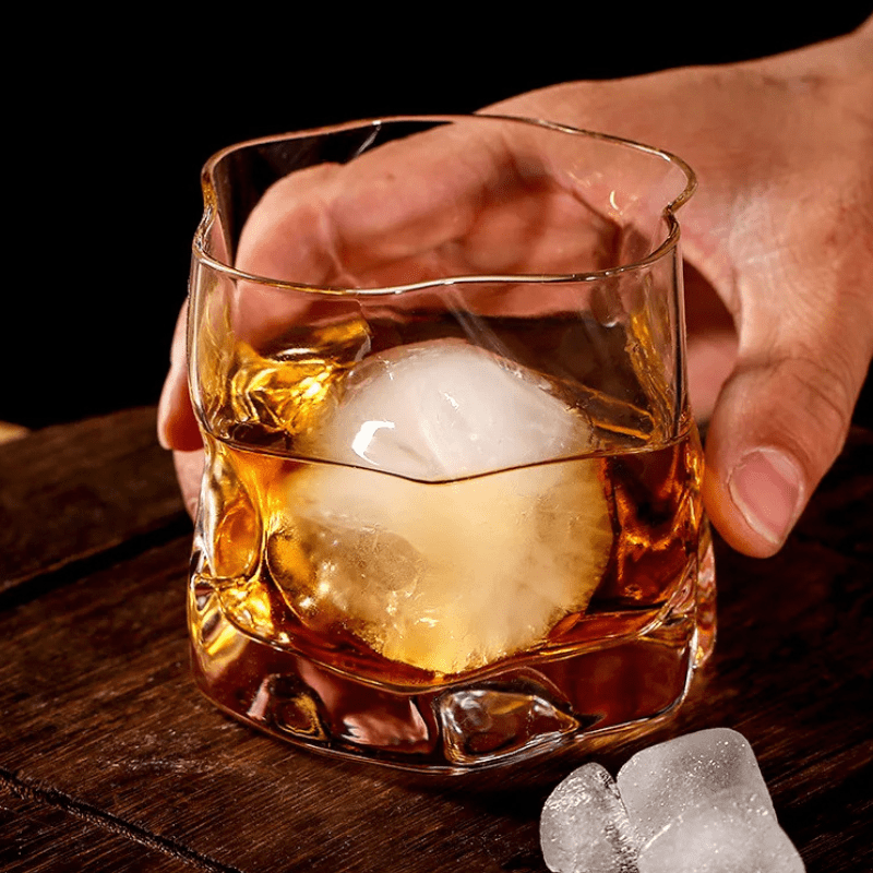 Irregular Crystal Glass Whiskey Cup for Home Bar