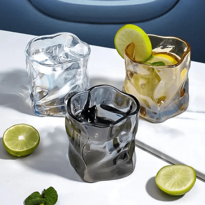 Irregular Crystal Glass Whiskey Cup for Home Bar