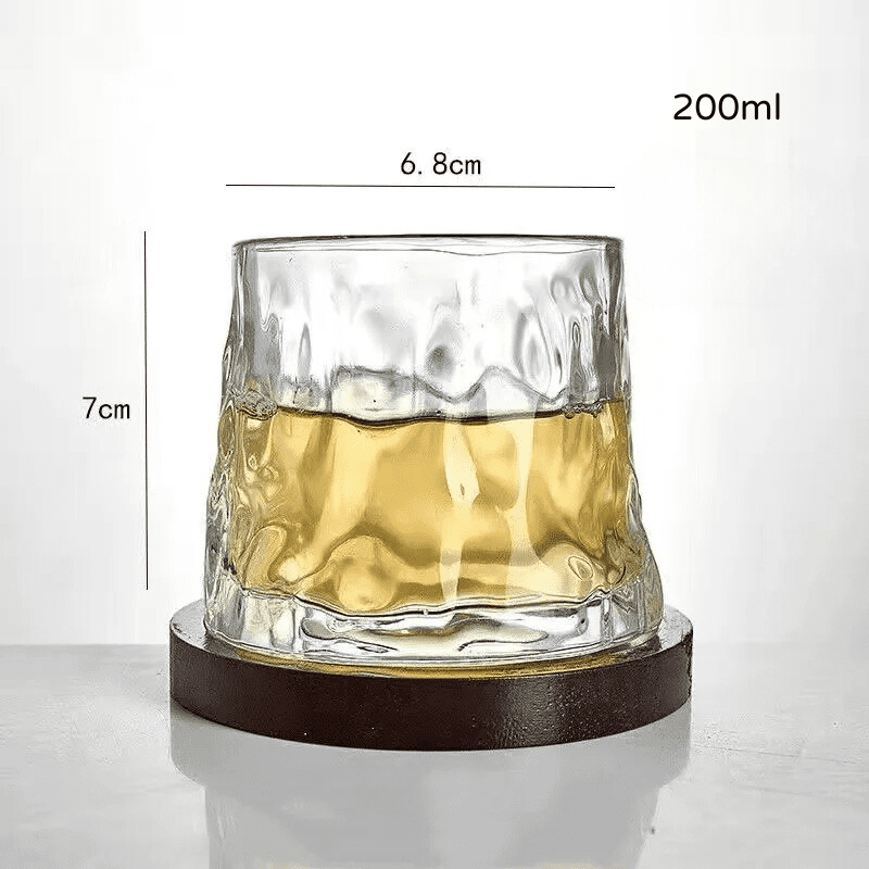 Crystal Whiskey Glass with Rotating Base Home Bar
