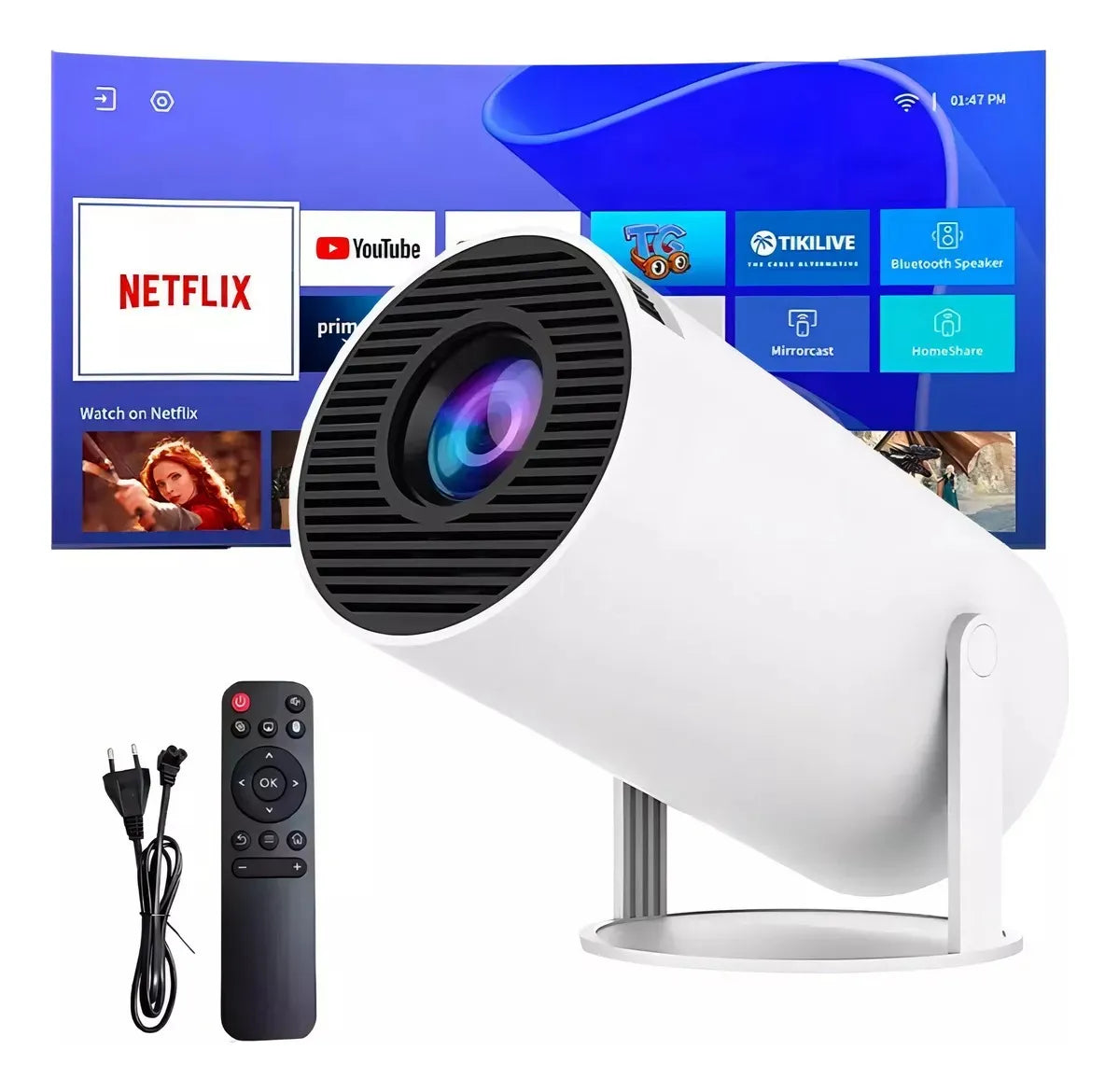 4K 1080p Portable Projector for Home Cinema Ultra HD