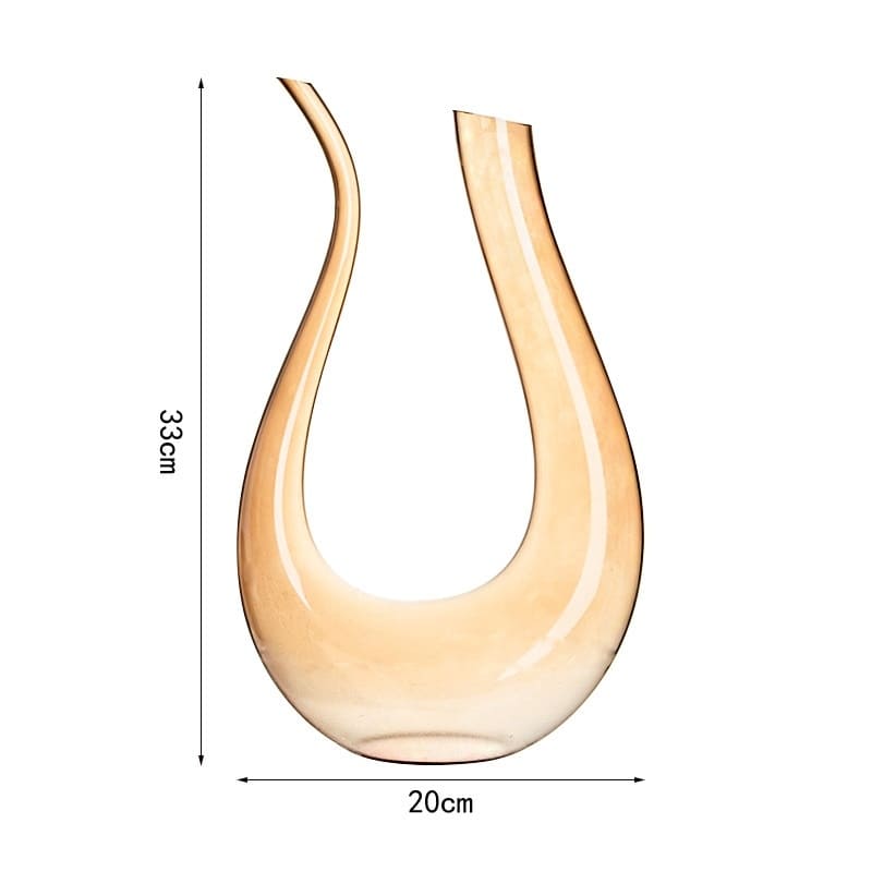 Wine Decanter Glass Swan Container Amber