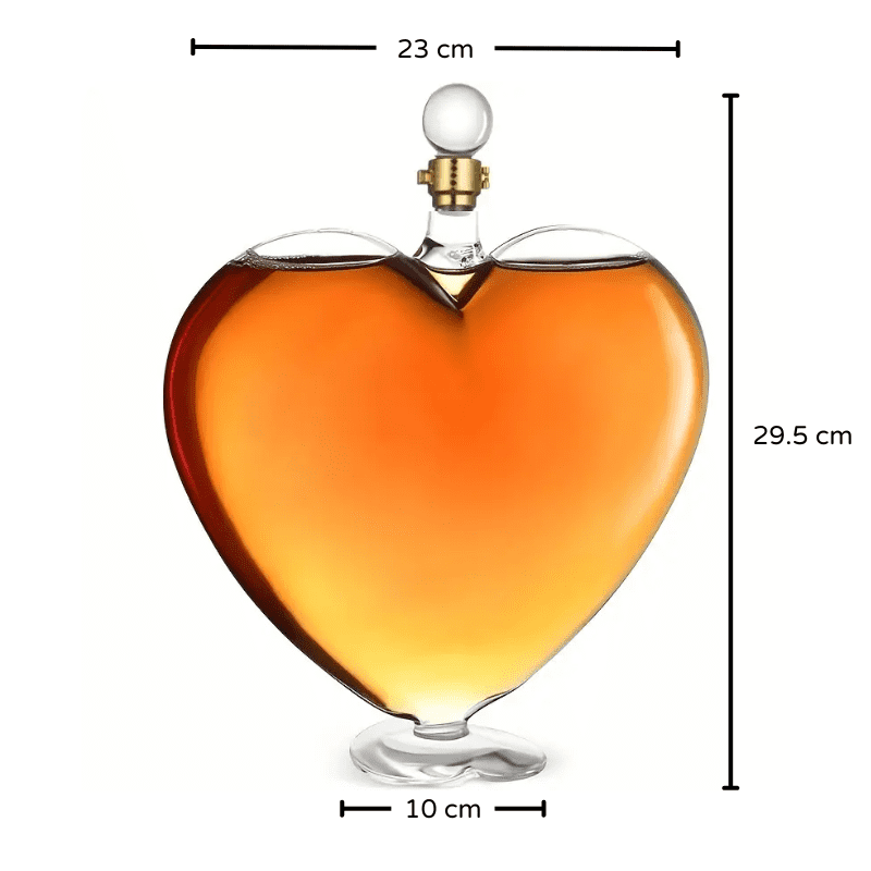 Whiskey Wine Decanter Heart Glass Home Bar