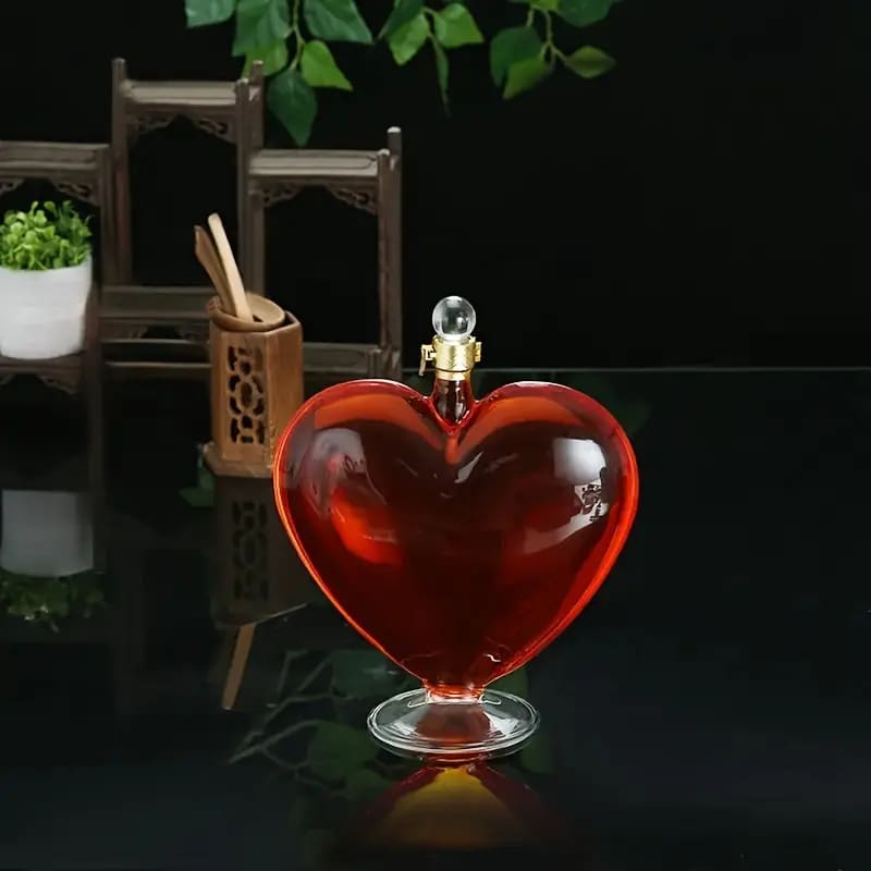 Whiskey Wine Decanter Heart Glass Home Bar
