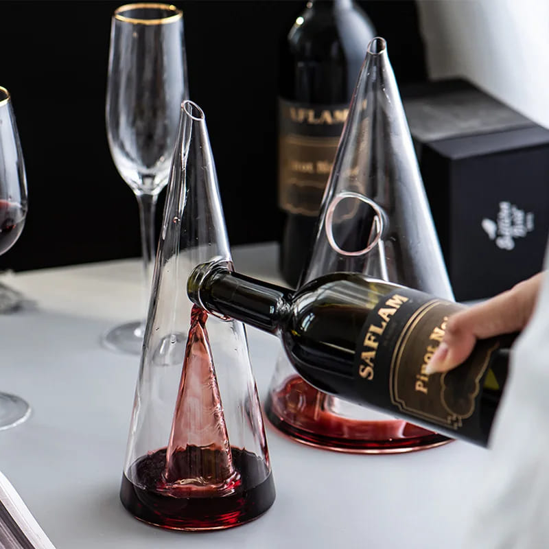 Whiskey Wine Decanter Pyramid Glass Bar at Home