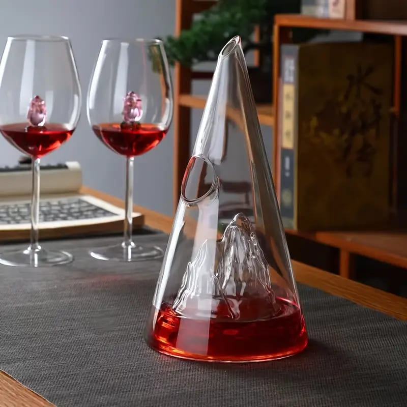 Whiskey Wine Decanter Pyramid Glass Bar at Home