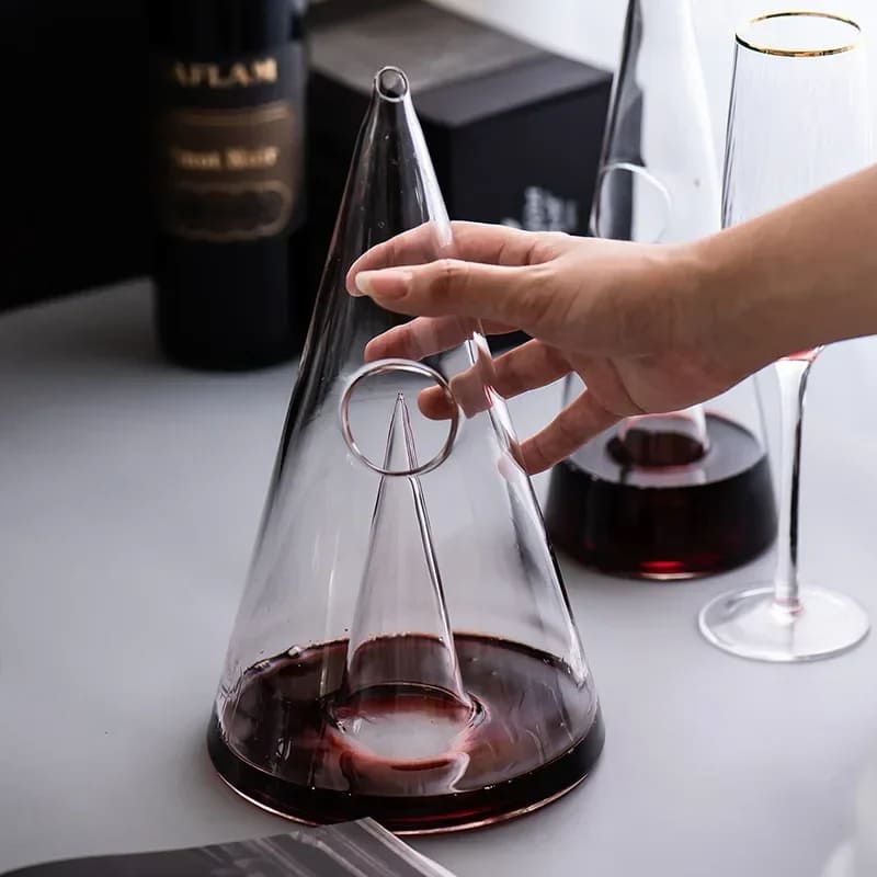 Whiskey Wine Decanter Pyramid Glass Bar at Home