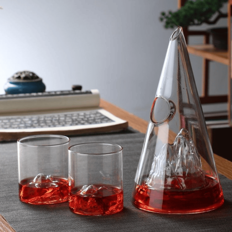 Whiskey Wine Decanter Pyramid Glass Bar at Home