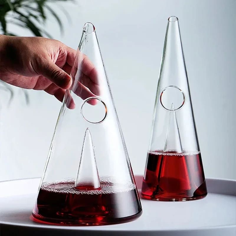 Whiskey Wine Decanter Pyramid Glass Bar at Home