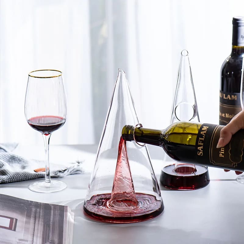 Whiskey Wine Decanter Pyramid Glass Bar at Home