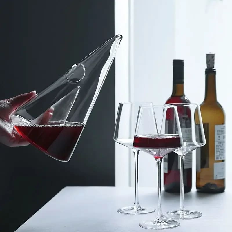 Whiskey Wine Decanter Pyramid Glass Bar at Home