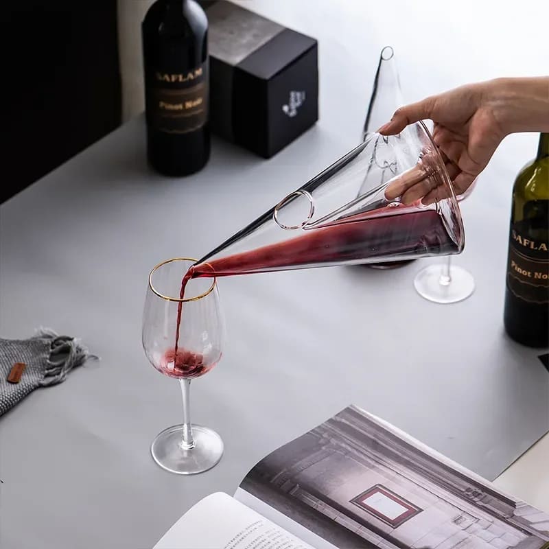 Whiskey Wine Decanter Pyramid Glass Bar at Home