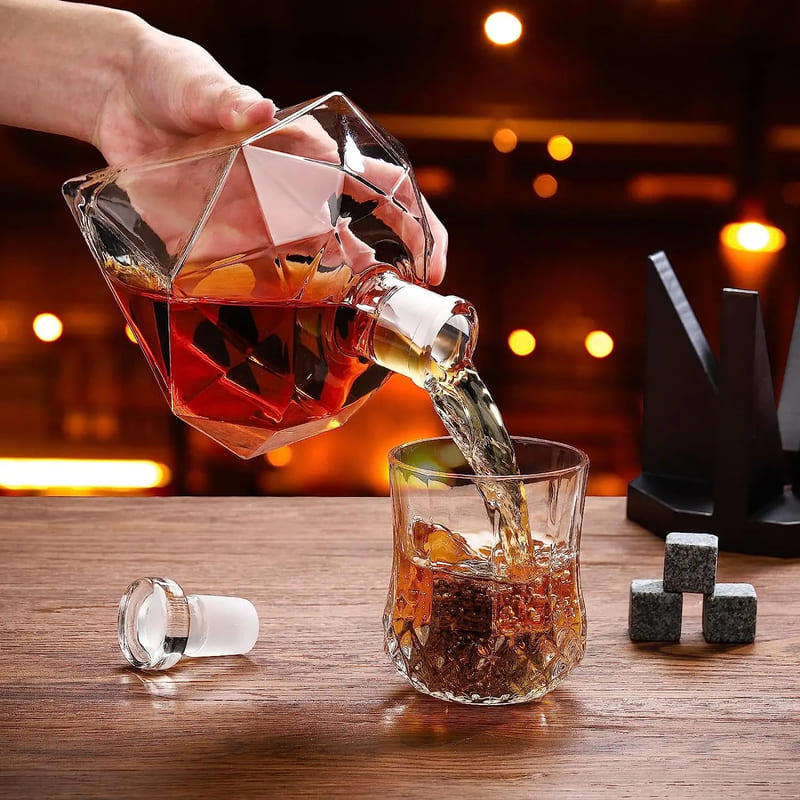 Diamond Glass Wine and Whisky Decanter Home Bar