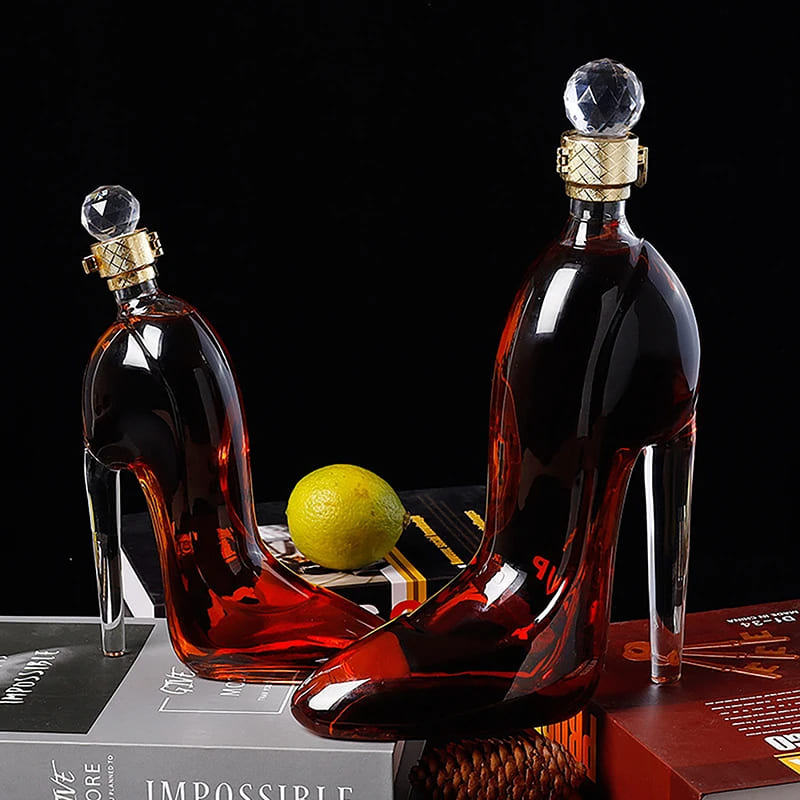 Wine and Whisky Decanter Shoe Glass Bar at Home