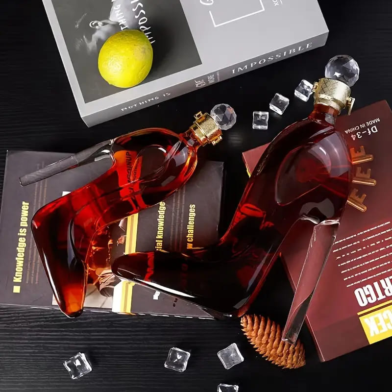 Wine and Whisky Decanter Shoe Glass Bar at Home