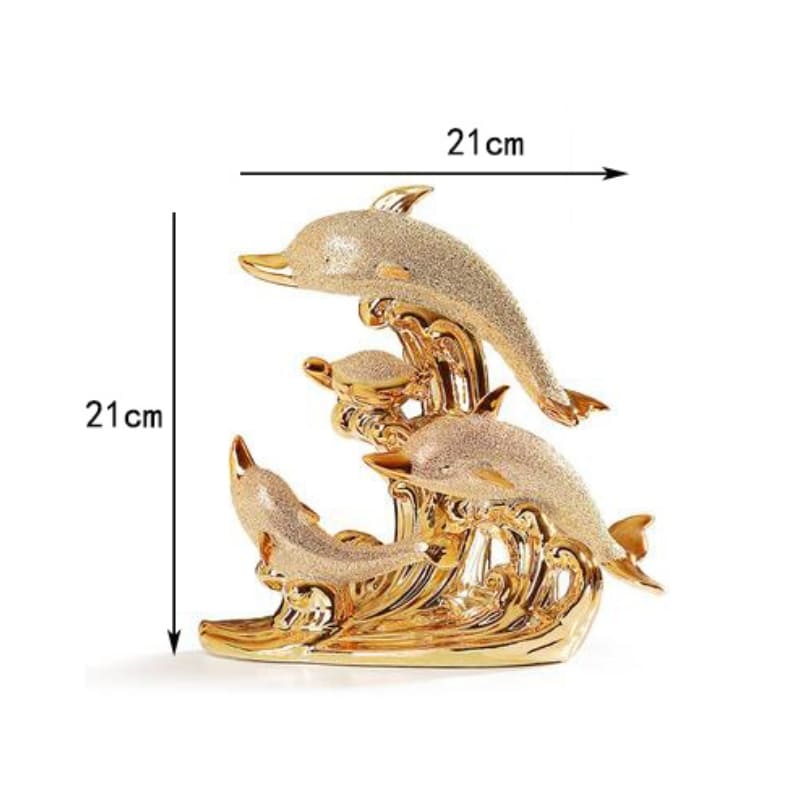 Luxury Table Decor Ceramic Dolphin Statue