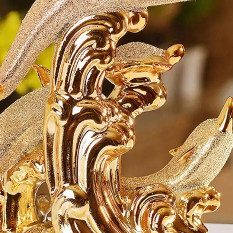 Luxury Table Decor Ceramic Dolphin Statue