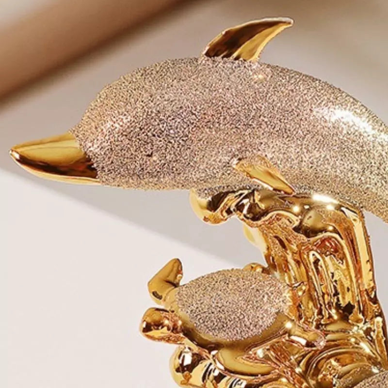 Luxury Table Decor Ceramic Dolphin Statue