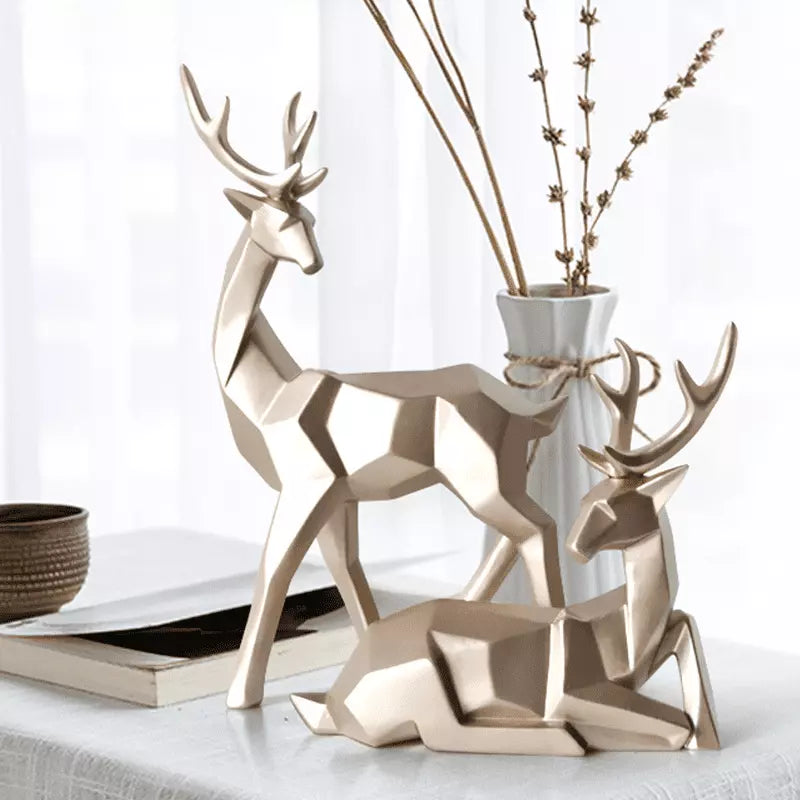 Resin Table Decoration Deer Statue 2 Pieces