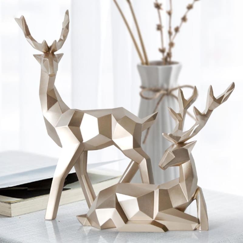 Resin Table Decoration Deer Statue 2 Pieces