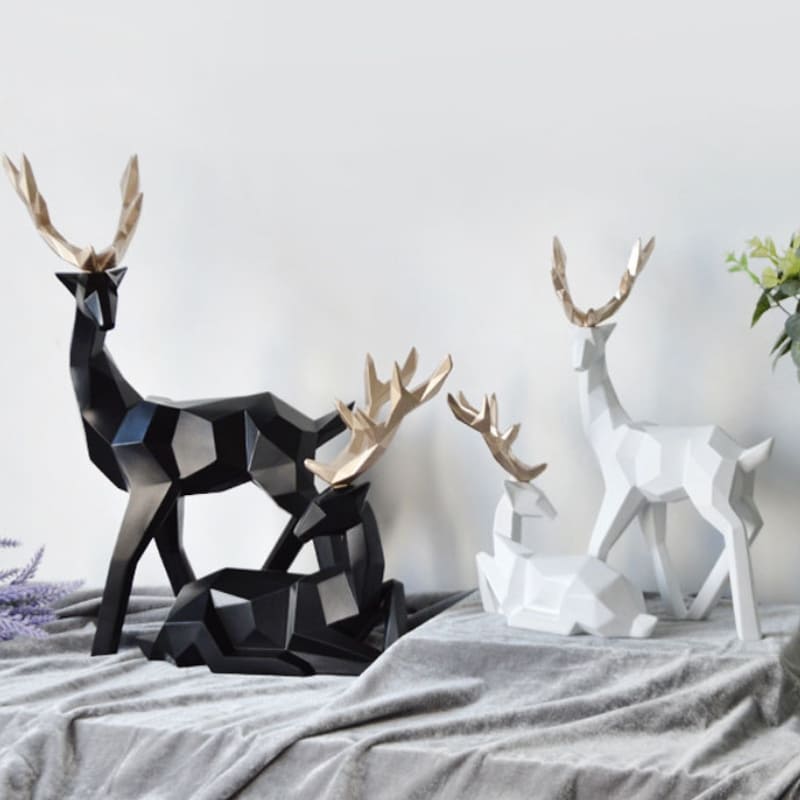 Resin Table Decoration Deer Statue 2 Pieces