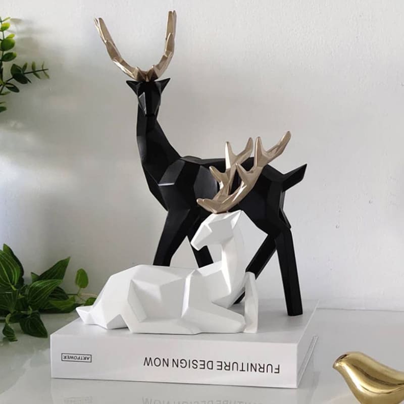 Resin Table Decoration Deer Statue 2 Pieces
