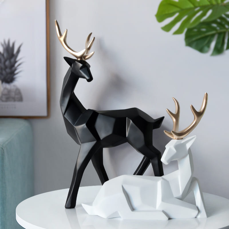 Resin Table Decoration Deer Statue 2 Pieces