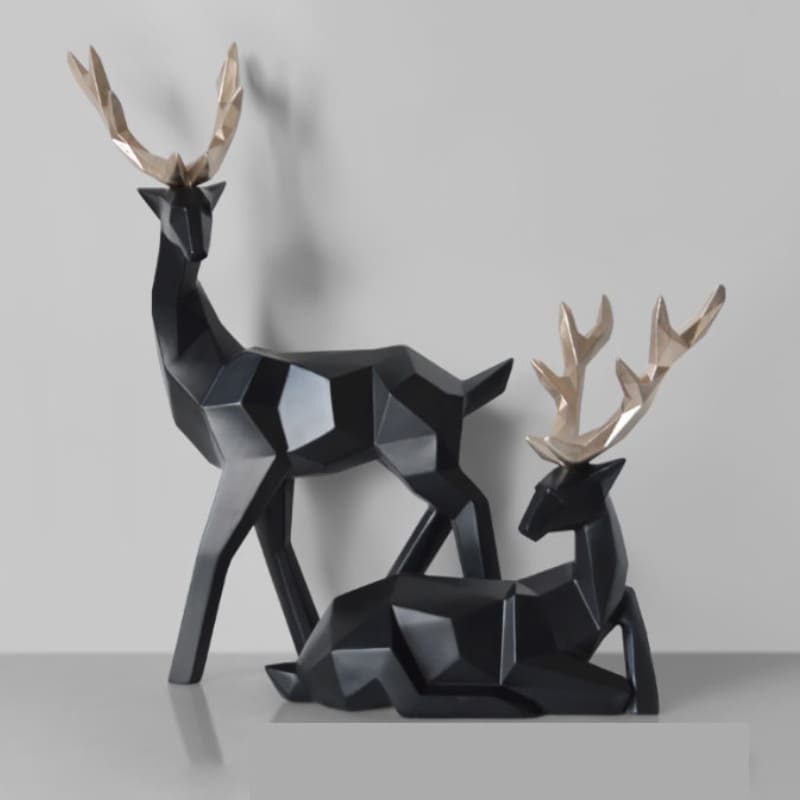 Resin Table Decoration Deer Statue 2 Pieces