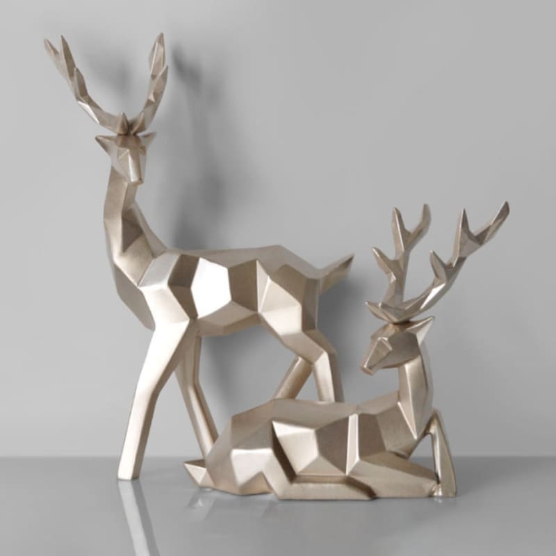 Resin Table Decoration Deer Statue 2 Pieces