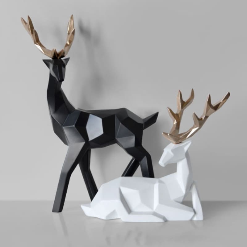 Resin Table Decoration Deer Statue 2 Pieces