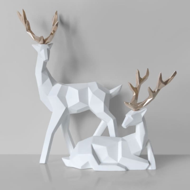 Resin Table Decoration Deer Statue 2 Pieces