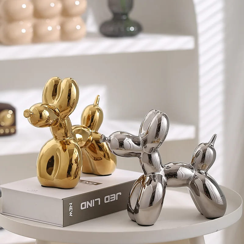 Living Room Decoration Ceramic Dog Balloon Statue