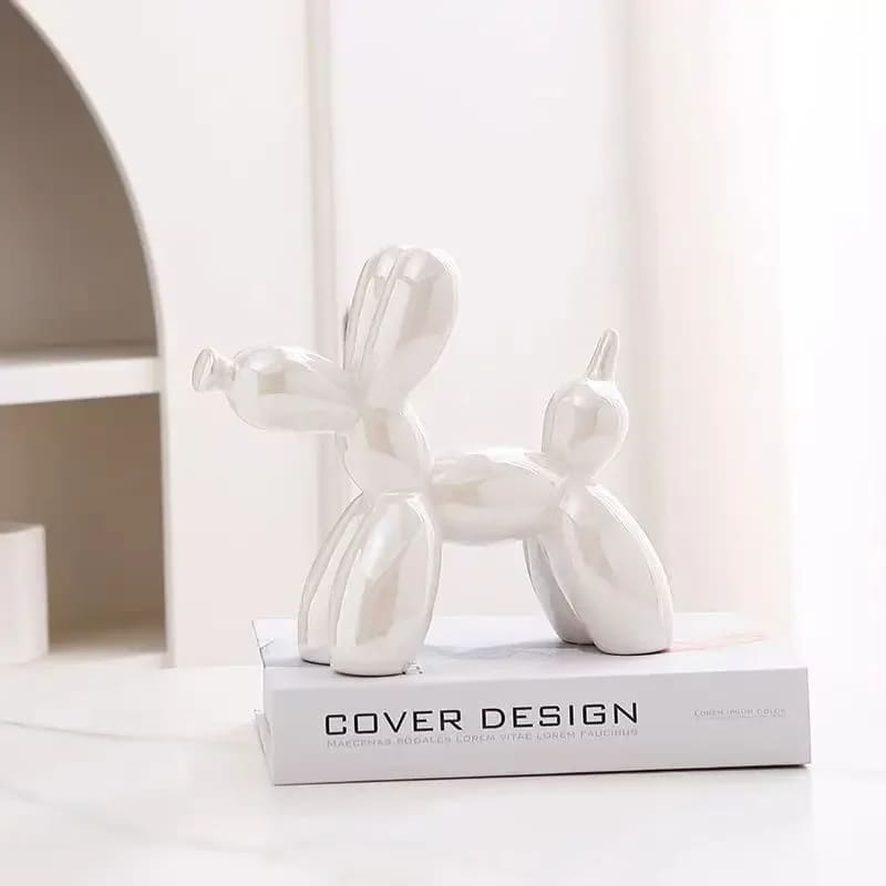 Living Room Decoration Ceramic Dog Balloon Statue