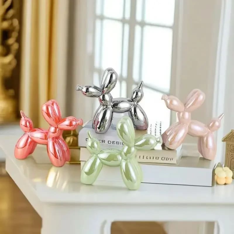 Living Room Decoration Ceramic Dog Balloon Statue