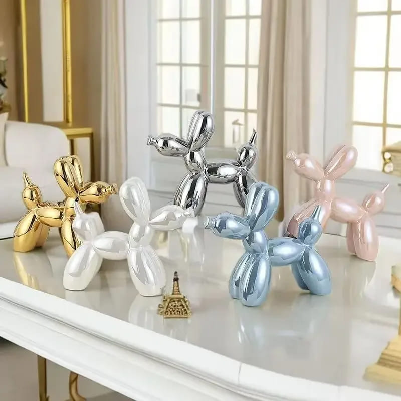 Living Room Decoration Ceramic Dog Balloon Statue
