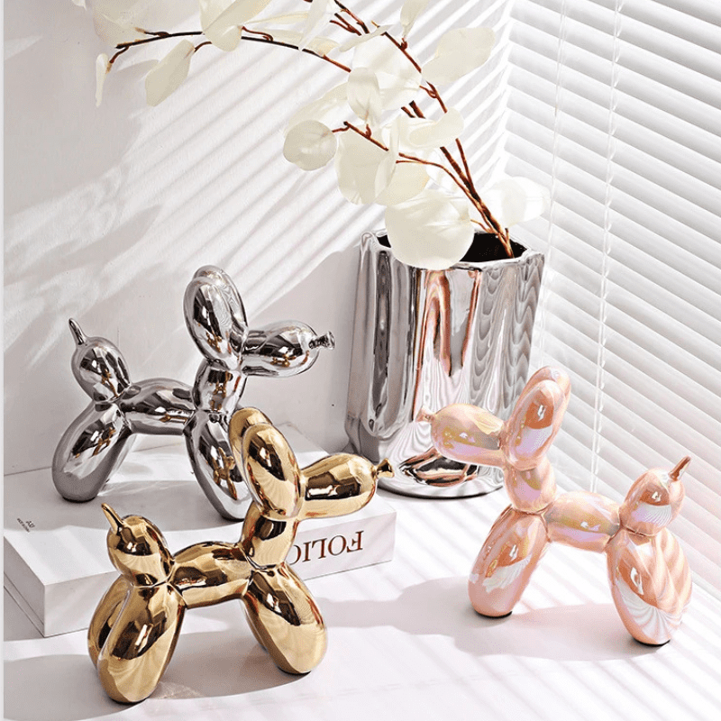 Living Room Decoration Ceramic Dog Balloon Statue