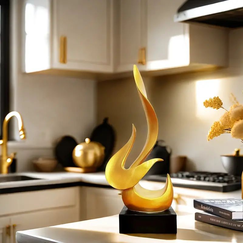 Room Decoration Resin Abstract Flame Sculpture Polystone
